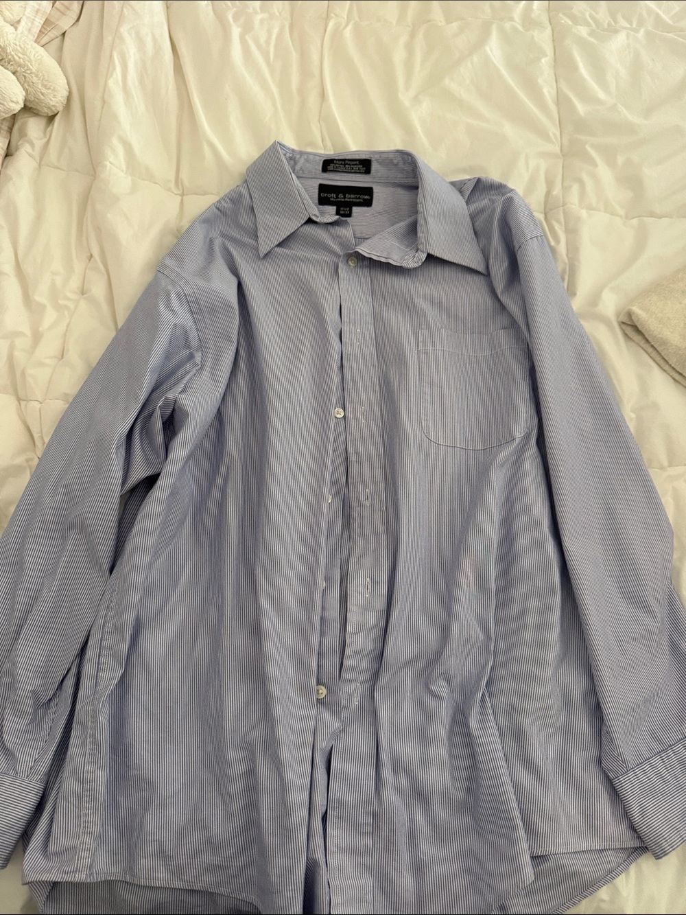 croft & barrow Light Blue Thin-Striped Men's Dress Shirt
